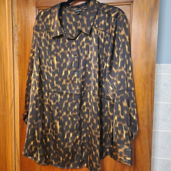 Torrid Madison Satin Button-Up Long Sleeve Shirt Sz 3 - Picture 3 of 5